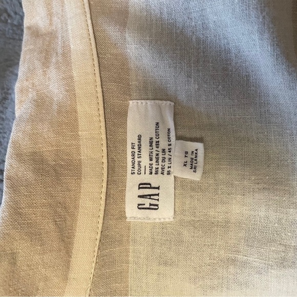 GAP Striped Linen Shirt With Cuban Collar-Size XL - Picture 13 of 13